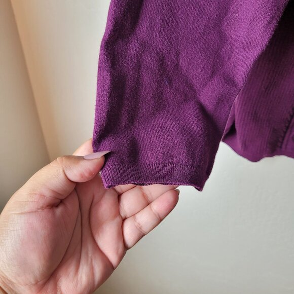 Basic Editions Plus Size Purple Knit Sweater - Picture 2 of 6